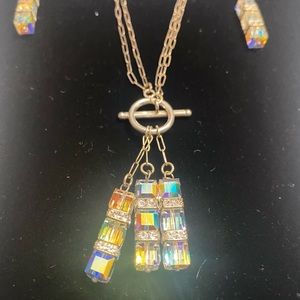 Vintage Crystal Necklace and Earring set.